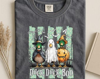 Duck Duck Boo Shirt, Funny Duck Halloween Tee, Witchy Mallard Duck Tee, Spooky Season Apparel, Funny Goose Pumpkin Tee