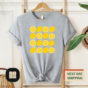 Lemon Shirt, Cute Lemon Shirts, Fruit Shirt, Citrus Fruit Tee, Botanic Lemon T shirts, Funny Spring Shirt, Garden Shirt, Lemon Slice Shirt image 3