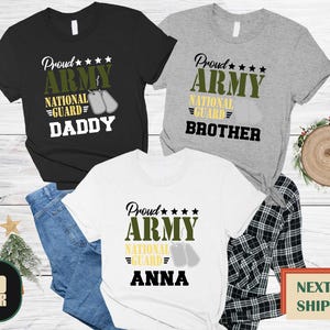 Custom Army National Guard Tshirt, Proud Army Family Shirt, Personalized Army Sweatshirt, National Guard Matching Family Tee,Army Graduation
