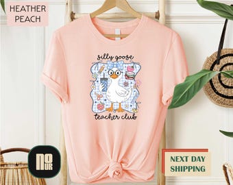 Silly Goose Teacher Club Shirt, Funny Teacher Team Tee, Back to School Teacher T-shirt, Cute Goose Classroom Shirt, Teacher Appreciation Top