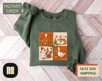 Fall Vibes Goose Shirt, Cute Goose Autumn Tee, Cozy Housewife Goose T-shirt, Goose Lover Women Gift Shirt, Cute Aesthetic Autumn Sweatshirt