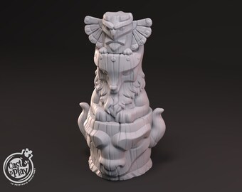 Animal Totem Pole - Cast n Play | RPG, DnD Miniatures, Tabletop Minis, Dungeons & Dragons, Pathfinder, Tabletop Games, 3D Printed Models