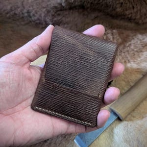Handmade Shell Cordovan Leather Flap Wallet: Slim Minimalist Design
