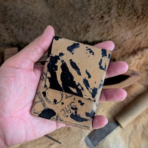 Minimalist Leather Flap Wallet - Handcrafted with Reversed Shell Cordovan Leather - Slim, Durable - Vertical Cardholder - Perfect Gift