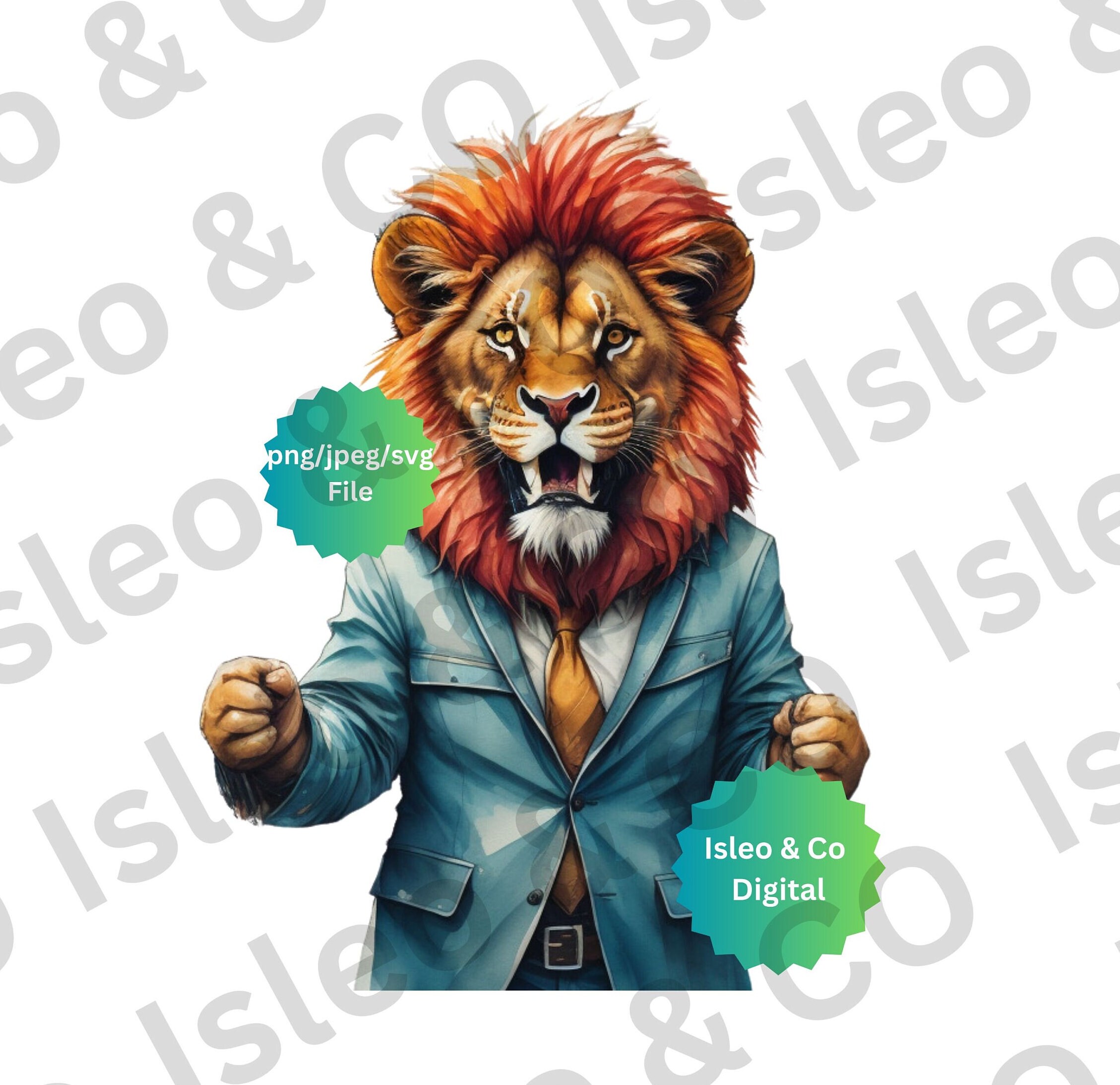 Lion Dressed in Military Uniform Animal Portrait Dressed 