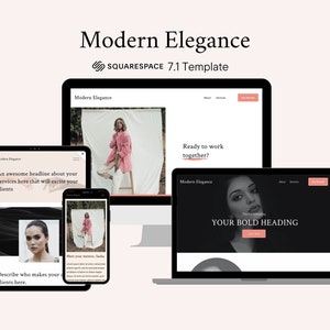 Modern Elegance Squarespace Template - Squarespace Website - Bold Website Design - Bright Squarespace Template
