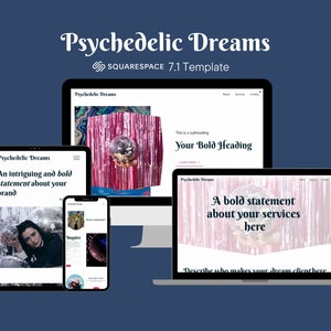Psychedelic Dreams Squarespace Template - Squarespace Template Colorful - Vibrant Squarespace Website - Bright Squarespace Template