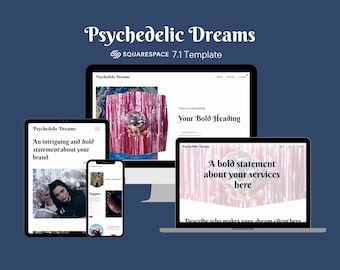Psychedelic Dreams Squarespace Template - Squarespace Template Colorful - Vibrant Squarespace Website - Bright Squarespace Template
