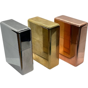 Half a Pound Thick & Heavy Lighter. Copper, Chrome, or Brass w/ Epic Zippo Insert Build. CNC Machined. American Built. USA Stock! Great Gift