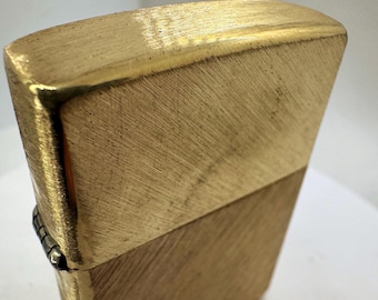 Solid Brass Lighter: The "Clutch"-.Thick Sidewalls. Brushed Texture. Custom fitted Zippo Insert.