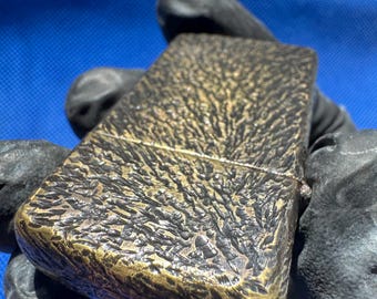 Corrupted Zippo Lighter: The “Wither”-Hand Engraved. Aged Patina. Solid Brass.