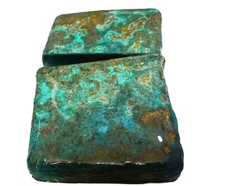 CNC Machined Brass Shipwreck Lighter. The “Barnacle”-Murky Blue-Green Patina. Fuel-Saving Zippo Insert.