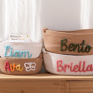 Personalisierter Babykorb - Handgefertigtes Geschenk für Babypartys, Ostern & Kinderzimmer Organisation