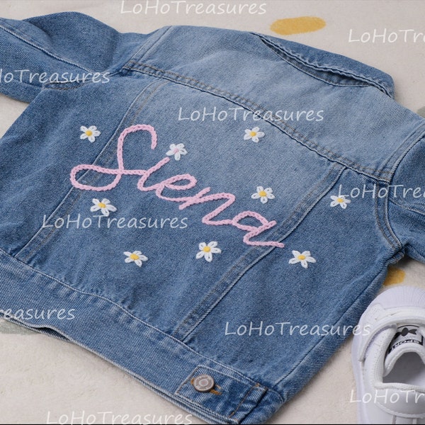 Jolie veste en jean personnalisable pour bébé et tout-petit - Veste en jean avec prénom personnalisé - Idéal pour les baby showers ou les anniversaires !