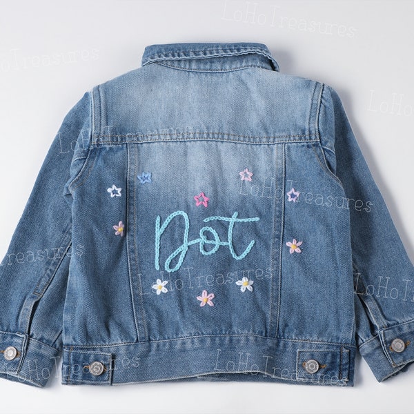 Schattig personaliseerbaar denim jasje voor baby's en peuters - aangepaste naam Jean Jacket - perfect voor babyborrels of verjaardagen!