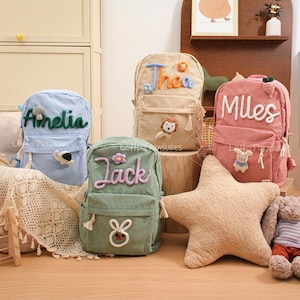 Sac à dos personnalisé pour tout-petits - Sac d'école avec prénom personnalisé pour garçons et filles