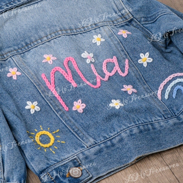 Adorable Personalized Baby and Toddler Denim Jacket - Custom Name Embroidered Jean Jacket - Gift for Baby Showers or Birthdays!