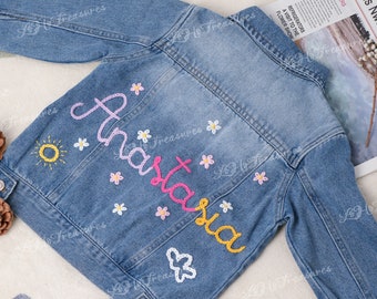 Charming Customized Baby and Toddler Denim Jacket - Personalized Name Embroidered Jean Jacket - Gift for Baby Showers or Birthdays!