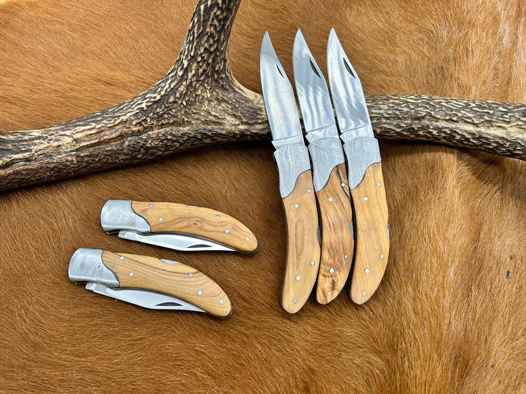 Set of 5 Pocket Knives Olive Wood Handle Ref 2028 Size 19cm Etsy