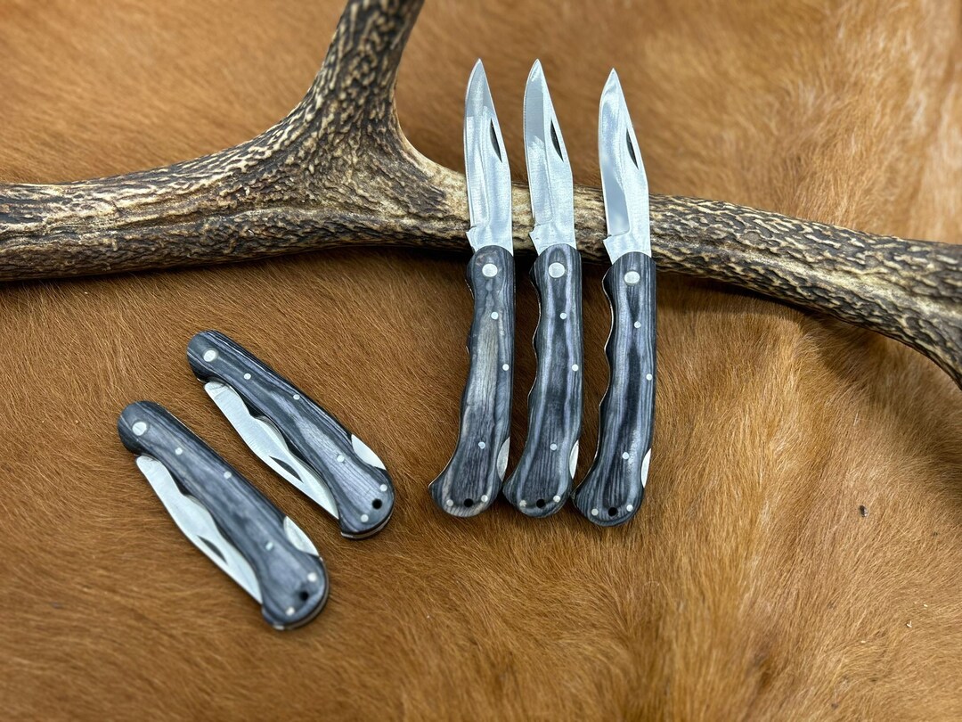 Set of 5 Pocket Knives Olive Wood Handle Ref 2016 Size 18cm Etsy