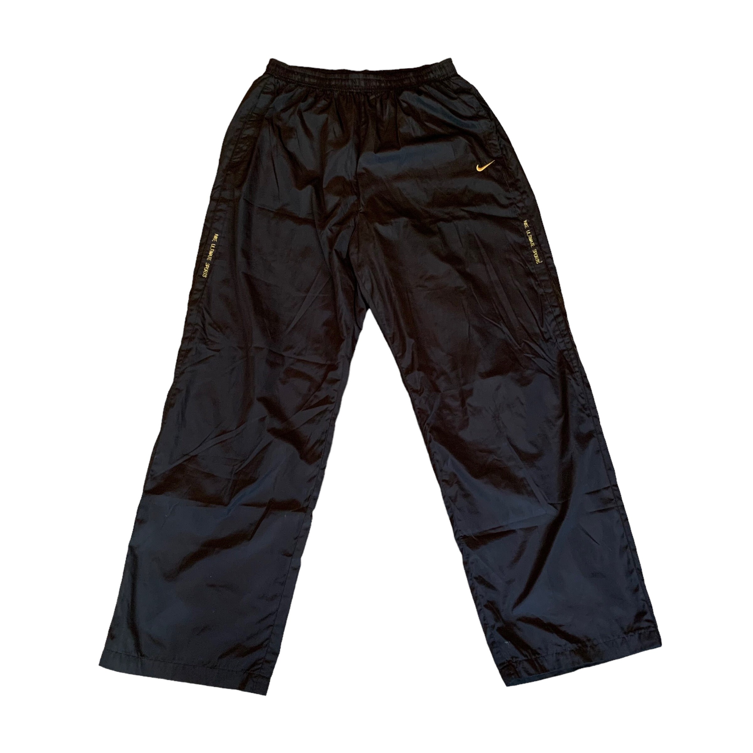 Vintage Y2K Black & Gold Nike Parachute Pants / Track Pants / Nike Ultimate  Sports / Streetwear / XXXXL