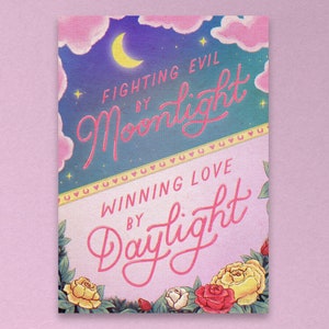 Luchando contra el mal a la luz de la luna, conquistando el amor a la luz del día / Impresión de Sailor Moon / Chica mágica / Sailor Scouts / Anime, Manga / Ideas de regalo / A3, A4