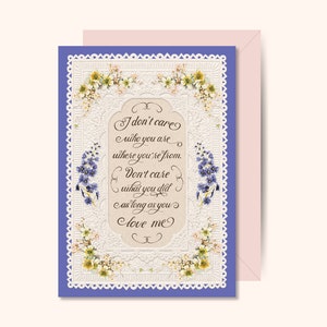 Mientras me quieras, Backstreet Boys, Tarjeta de felicitación romántica, Tarjeta de encaje victoriana, Letras pop, Tarjeta de San Valentín de los 90, Idea de regalo