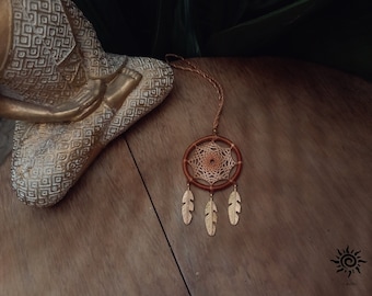 Ręcznie robiony łapacz snów/Boho łapacz snów/Mały łapacz snów/Samochodowy łapacz snów/Łapacz snów Native Made/Letni etniczny ręcznie robiony prezent
