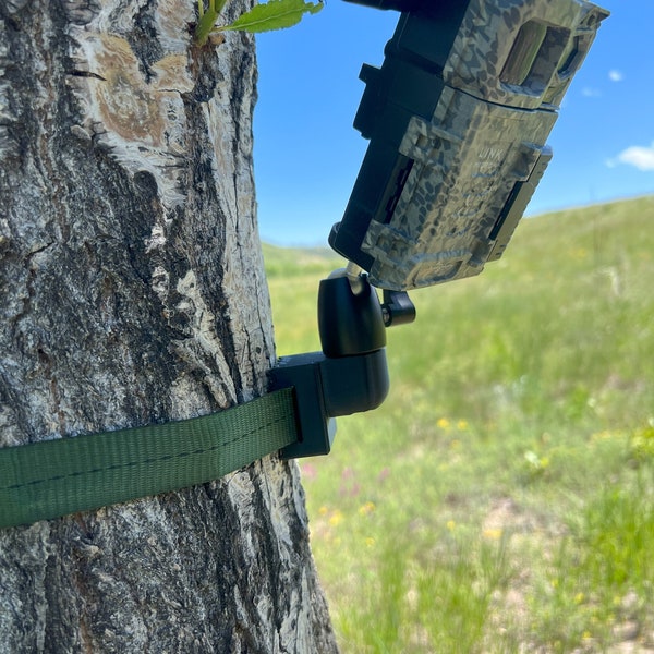 Trail 360 - 360 degree Trail Camera Mount - 3D printed  - 1/4 -20 - Public Land - Strap Included - Best Trail Camera Mount