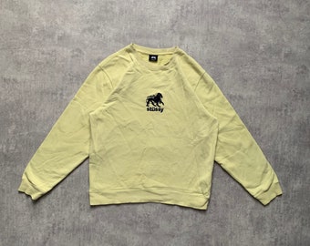 Sweat homme Stüssy jaune taille L années 80 y2k vintage streetstyle des années 90 drill opium rétro