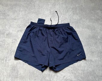 Nike Dri-Fit Shorts Größe XL marineblau Sportbekleidung 80er Jahre y2k vintage Streetstyle 90s Drill Opium Retro