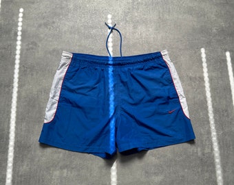 Nike Herren Shorts Größe L Nylon Blau Marine 80er y2k vintage Streetstyle 90s Drill Opium Retro