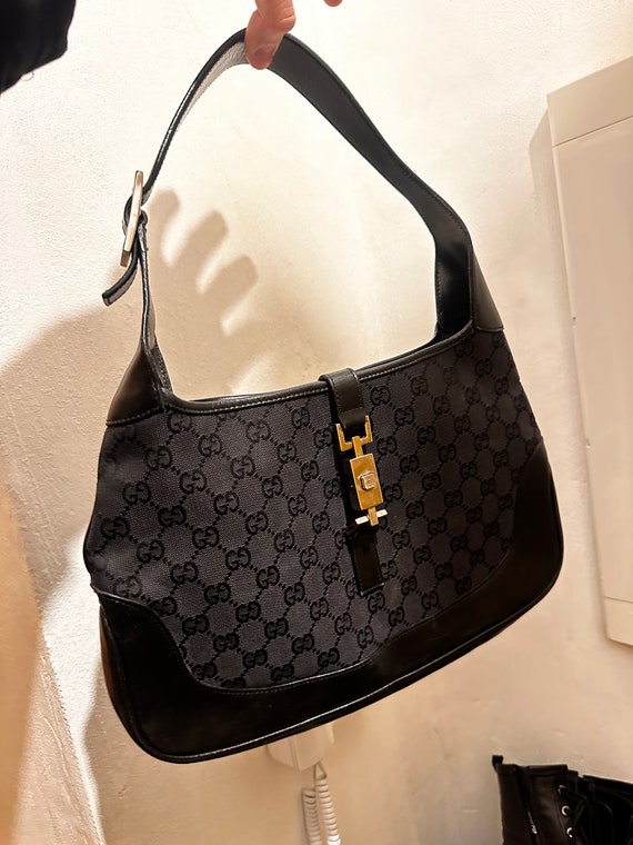 Gucci Jackie monogram womens handle bag black 90s… - image 2