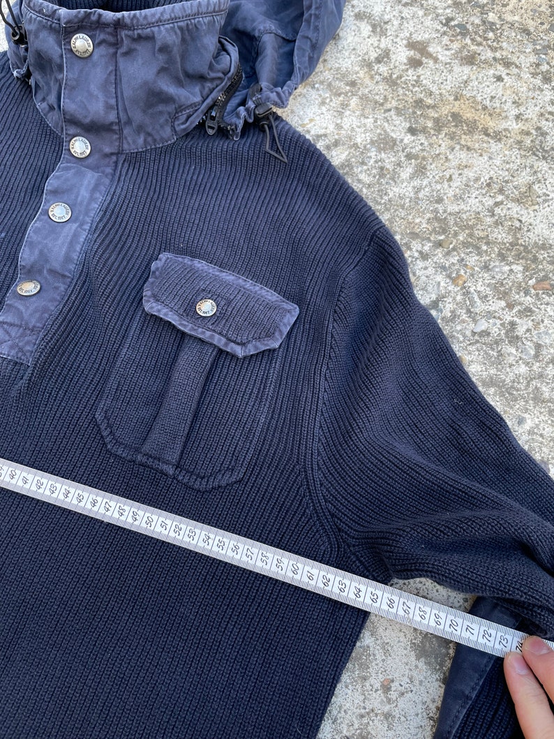 Pull en tricot Polo Ralph Lauren pour hommes XXL, bleu marine, streetwear streetstyle y2k vintage des années 90's rétro drill ykk luxe image 7