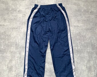 Nike duo logo men’s track pant size L navy blue 80s y2k vintage streetstyle 90s drill opium retro