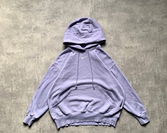 Sweat à capuche violet pour femme logo centre Nike taille moyenne m des années 80 y2k vintage streetstyle des années 90 perceuse opium rétro