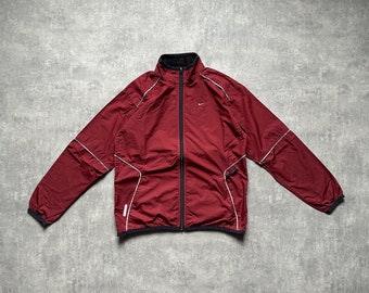 Nike chaqueta ligera para hombre cortavientos tamaño rojo Grande 80s y2k vintage streetstyle 90s taladro opio retro