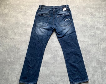 G-star Raw 34/34 vaqueros de mezclilla para hombre corte recto azul marino 80s y2k vintage streetstyle 90s taladro opio retro