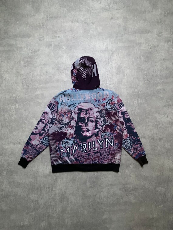 Marilyn Monro unisex zip hoodie size M pattern y2… - image 8