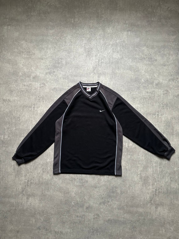 nike V-neck sweatshirt men’s black size Medium M … - image 1