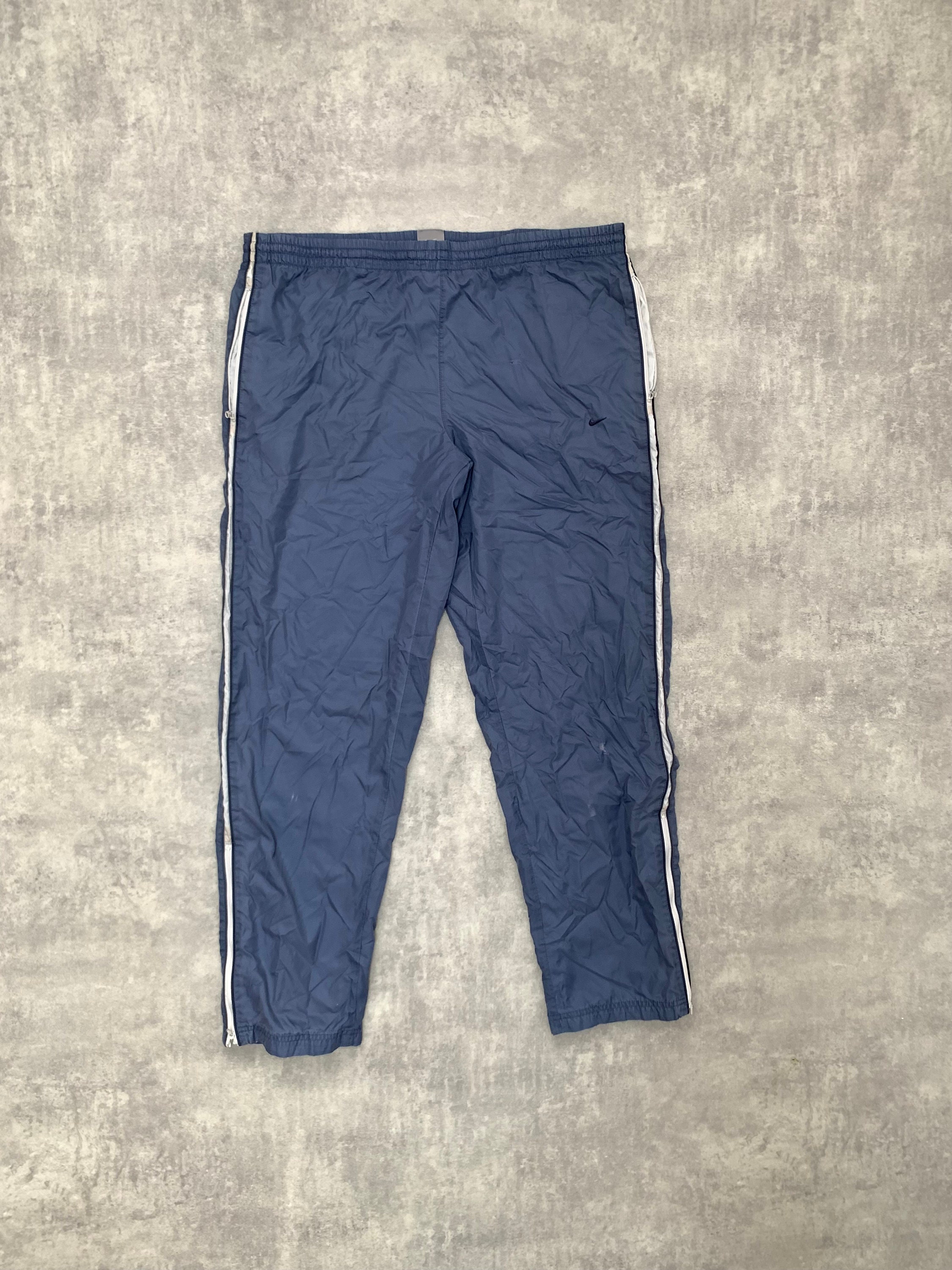 Nike Vintage y2k blue shimmer nylon track pants with stripes 