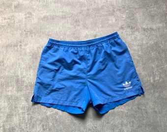 Adidas men’s shorts size M blue navy nylon 80s y2k vintage streetstyle 90s drill opium retro