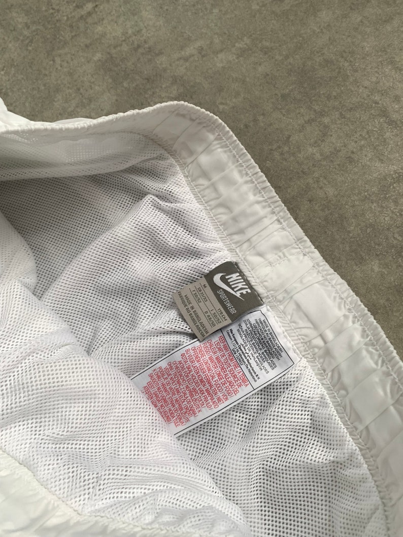 Pantalon de survêtement Nike double logo pour homme taille M blanc sportswear des années 80 y2k vintage streetstyle des années 90 drill opium rétro image 4