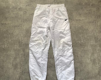 Pantalon de survêtement Nike double logo pour homme taille M blanc sportswear des années 80 y2k vintage streetstyle des années 90 drill opium rétro