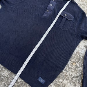 Pull en tricot Polo Ralph Lauren pour hommes XXL, bleu marine, streetwear streetstyle y2k vintage des années 90's rétro drill ykk luxe image 8