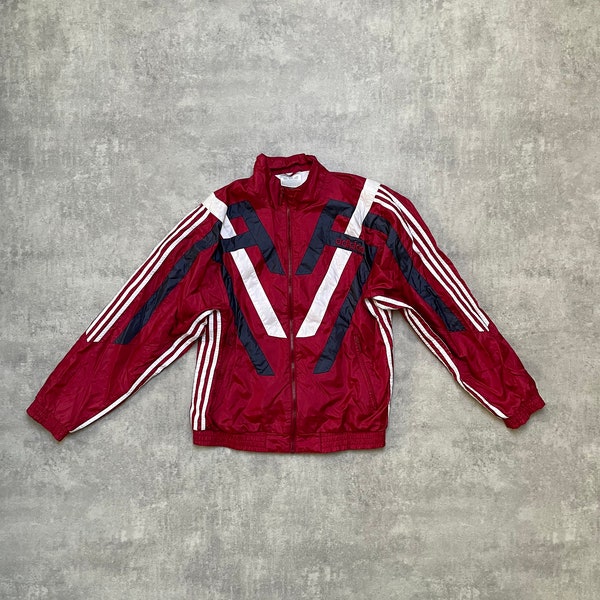 Adidas vintage nylon windstopper track jacket Mens S red streetwear streetstyle y2k vintage 90’s 00’s retro drill ykk