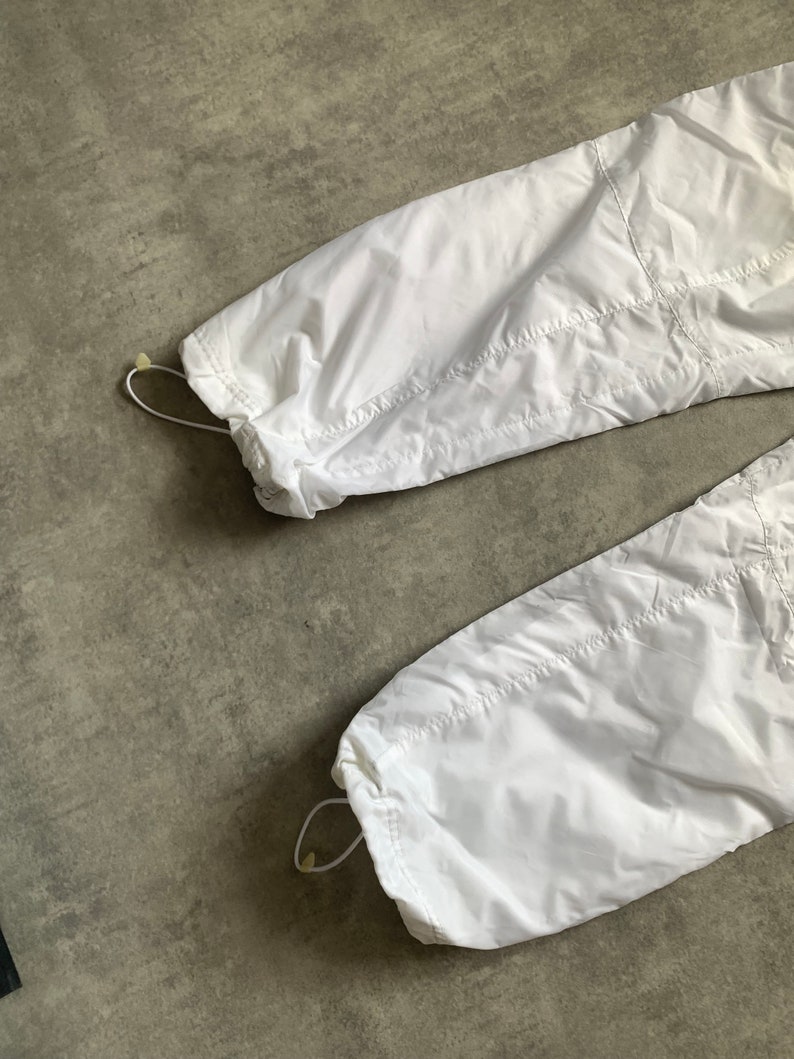 Pantalon de survêtement Nike double logo pour homme taille M blanc sportswear des années 80 y2k vintage streetstyle des années 90 drill opium rétro image 2