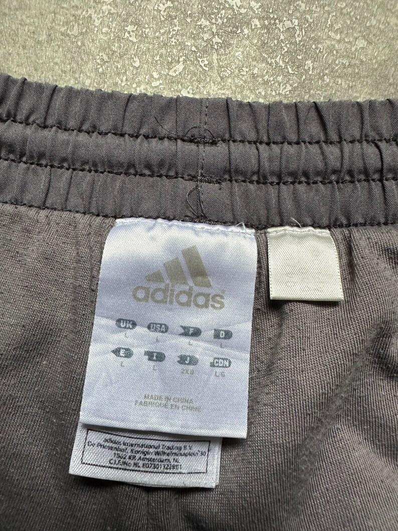 adidas track pant trousers mens size L grey brown 80s y2k vintage streetstyle 90s drill opium retro zdjęcie 3