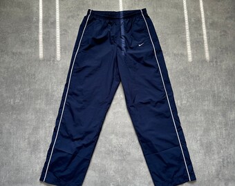 Pantalon de survêtement Nike pour homme bleu marine taille M en nylon des années 80 y2k vintage streetstyle des années 90 drill opium rétro