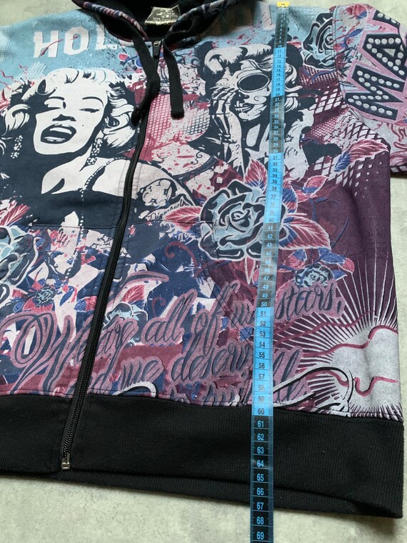Marilyn Monro unisex zip hoodie size M pattern y2… - image 5